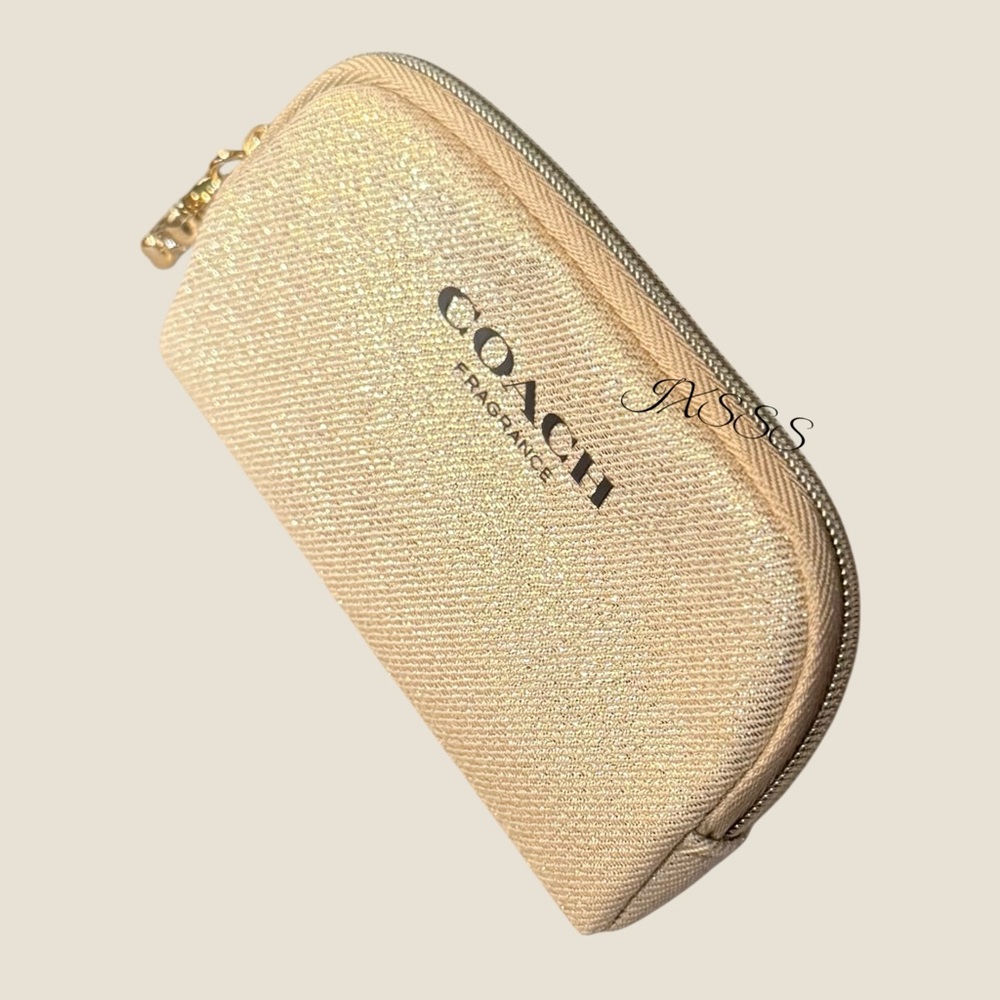 Sparkly Gold-Beige Coach Beauty Mini Coin-Pouch/Fragrance SET - Picture 2 of 15